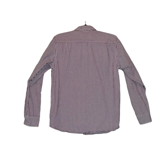 Fossil Classic Fit Mens Medium Long Sleeve Purple Gingham Button Up‎ Shirt - Picture 3 of 6